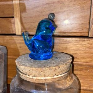 Blue Glass Bird Figurine